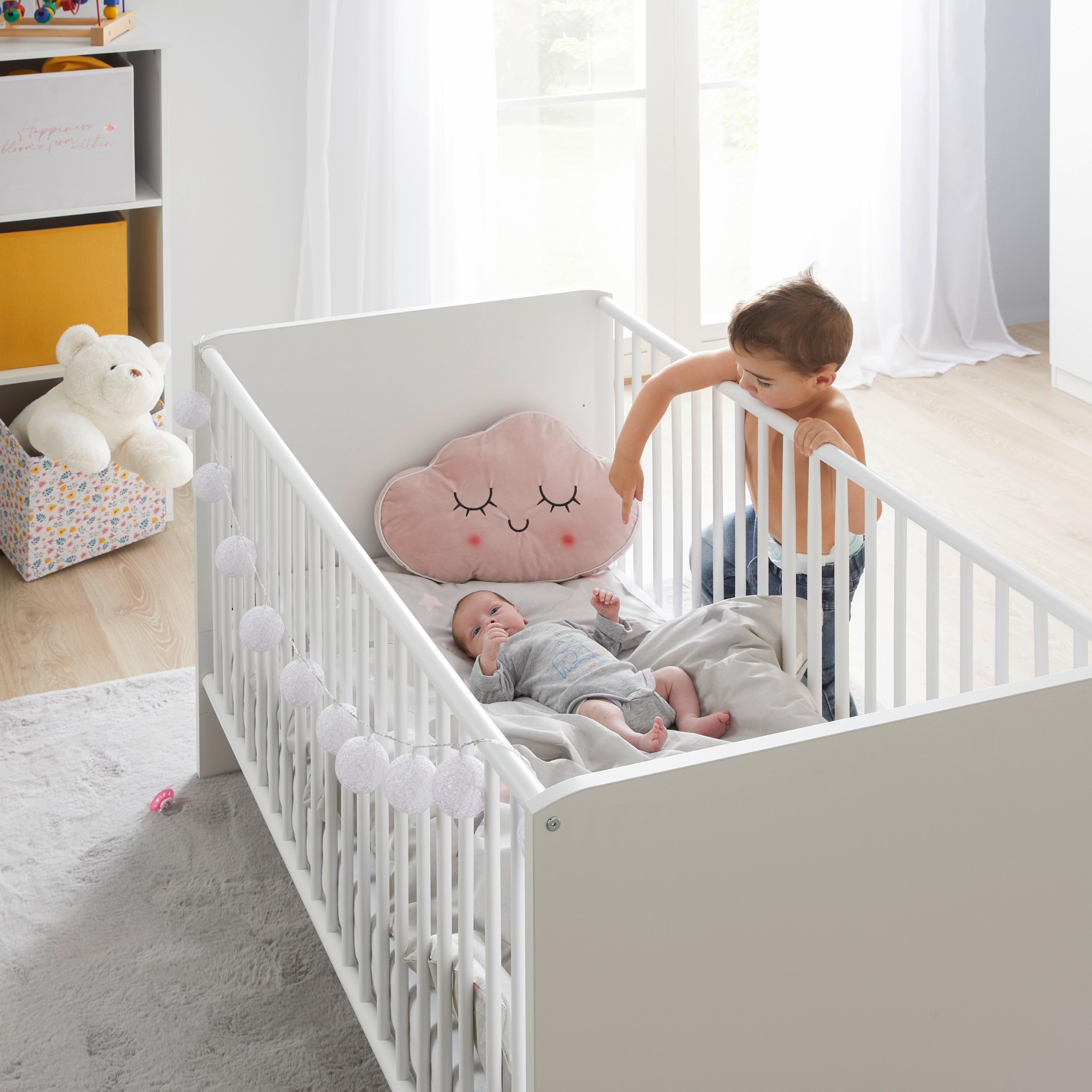 POSTÝLKA S PŘÍČKAMI WHITE - bílá, kompozitní dřevo (70/140cm)