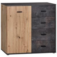 KOMODA TIM 2 - čierna/sivá, Modern, kompozitné drevo/plast (96/90,2/38cm)
