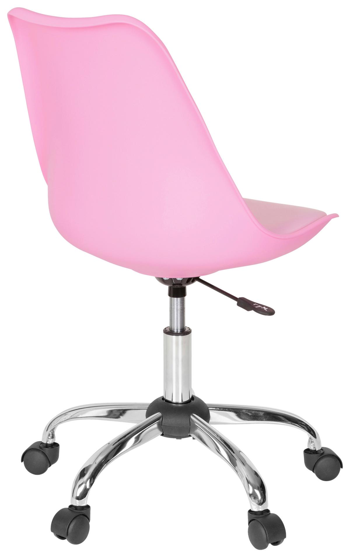 Drehstuhl Fancy pro Lederlook Pink bis 80kg - Pink, MODERN, Kunststoff/Textil (48/86/54cm) - MID.YOU
