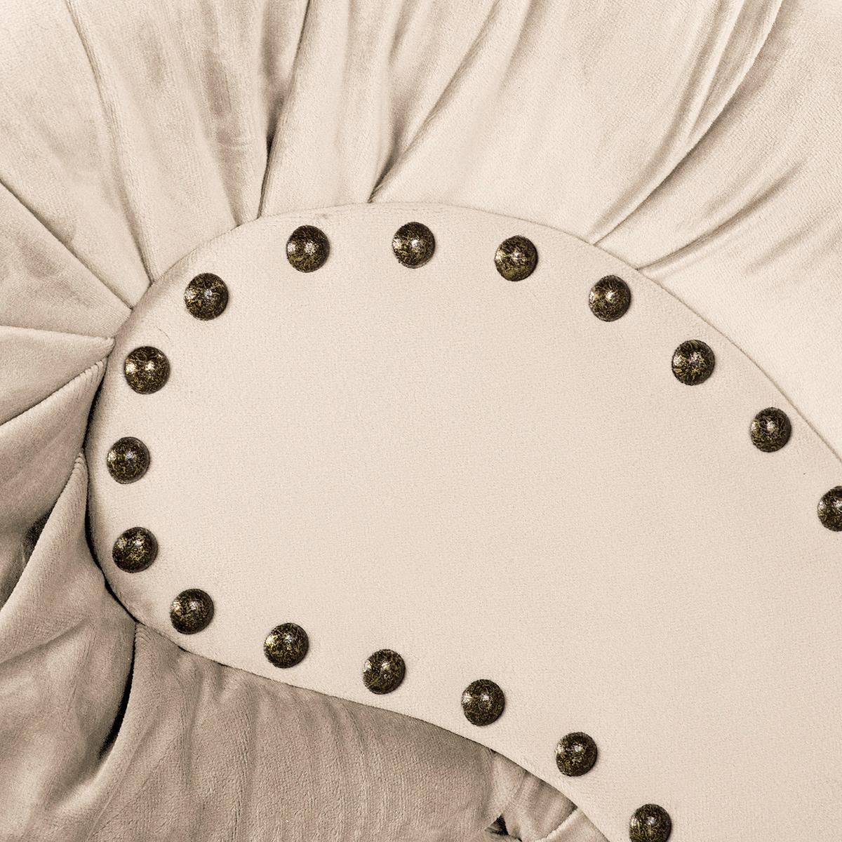 Récamiere Pako Creme B: 185cm - Creme/Braun, Design, Textil (185/93/75cm) - Livetastic