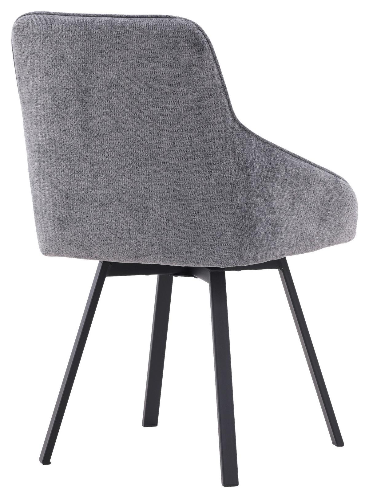 Stuhl-set Rosie Dunkelgrau/schwarz B: 55 Cm - Dunkelgrau/Schwarz, Design, Textil/Metall (55/88/60cm) - Livetastic
