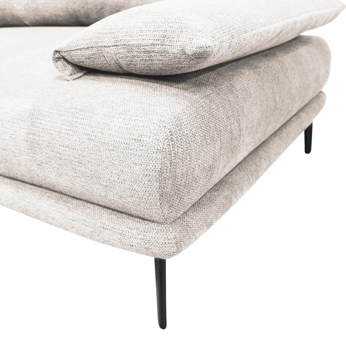 Ecksofa Mit Bettkasten Lagacy 260x192 Cm Webstoff Weiß - Schwarz/Weiß, Design, Textil (260/192cm) - MID.YOU