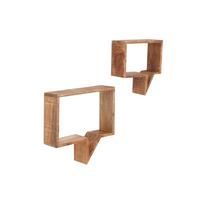 Wandregalset Mangoholz B: 50cm - Naturfarben, Design, Holz (50/46/13cm) - MID.YOU