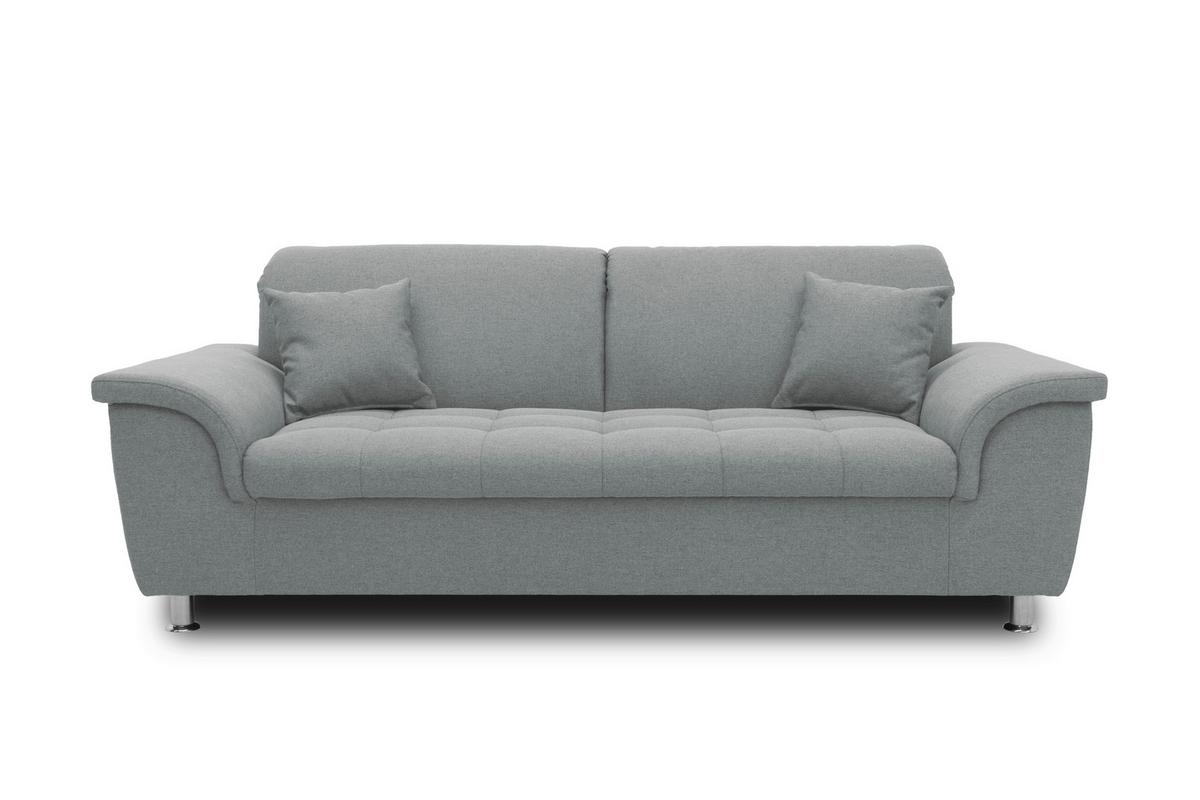 2-sitzer-sofa Franzi Grau Webstoff - Chromfarben/Grau, KONVENTIONELL, Textil (210/81/97cm) - MID.YOU