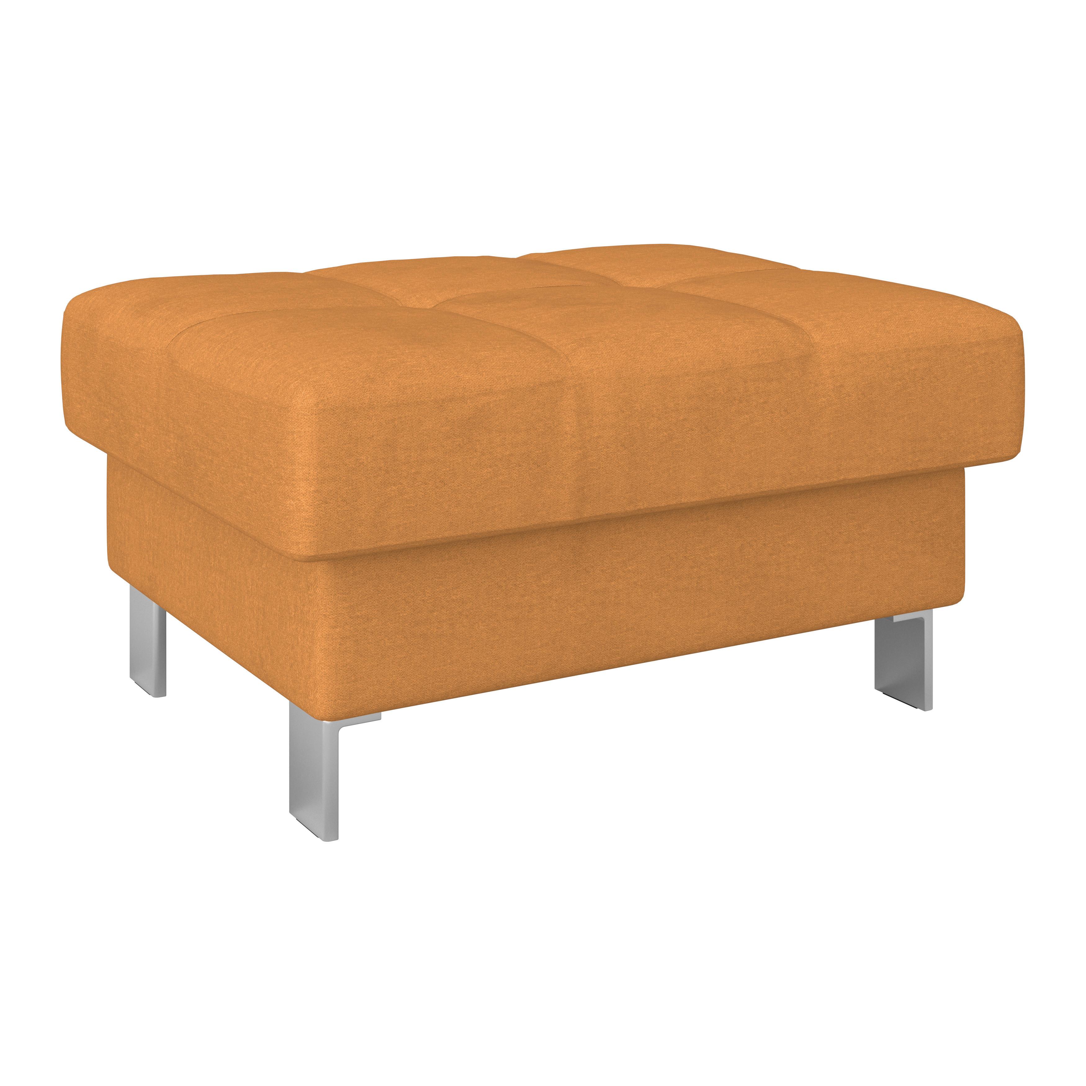 Polsterhocker Savona Webstoff Mango/Orange H: 44 cm - Orange, MODERN, Textil (90/44/73cm) - Ondega