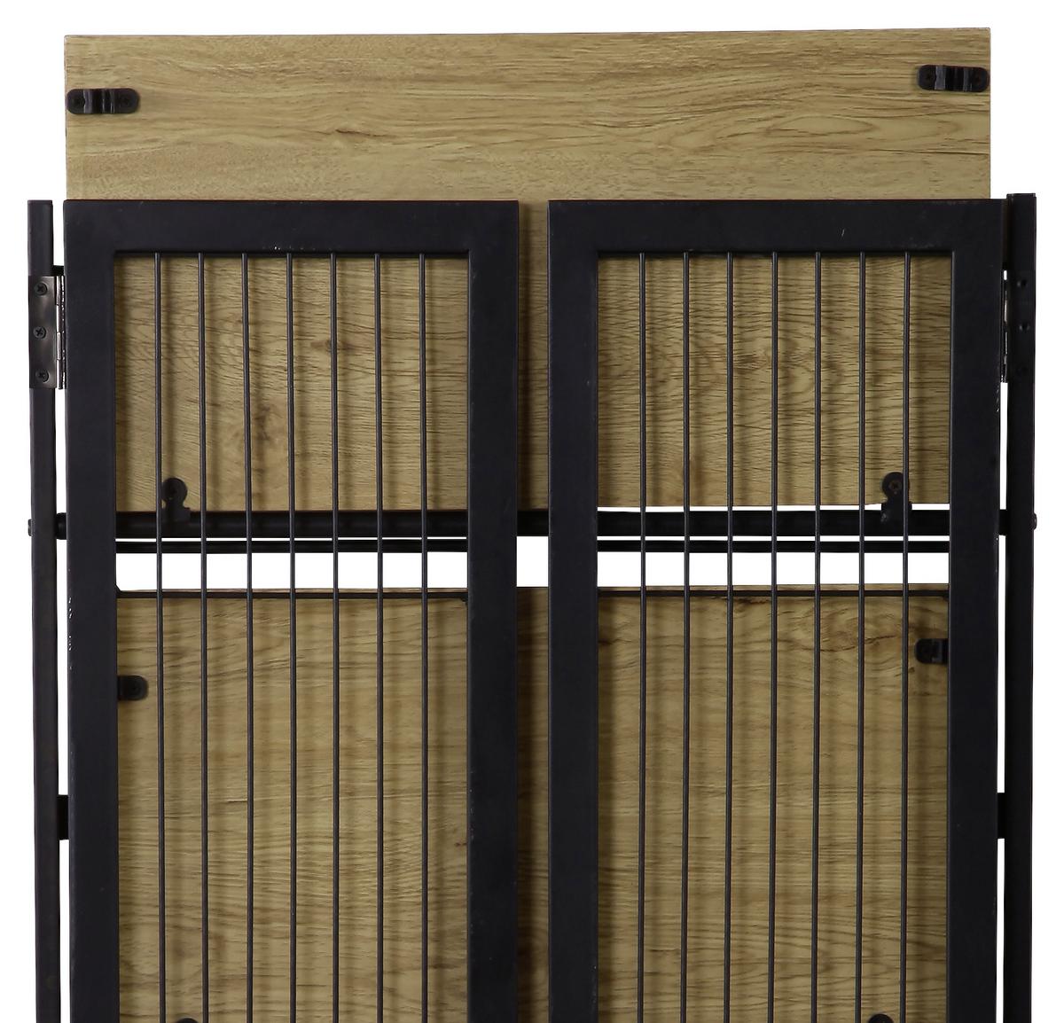 REGÁL KLAPP - čierna/farba duba, Modern, kov/kompozitné drevo (60/124,5/30cm)