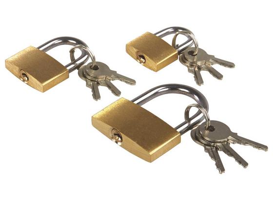 Vorhangschloss-Set mit Schlüssel - Goldfarben, KONVENTIONELL, Metall Vorhangschloss-Set mit Schlüssel - Goldfarben, KONVENTIONELL, Metall
