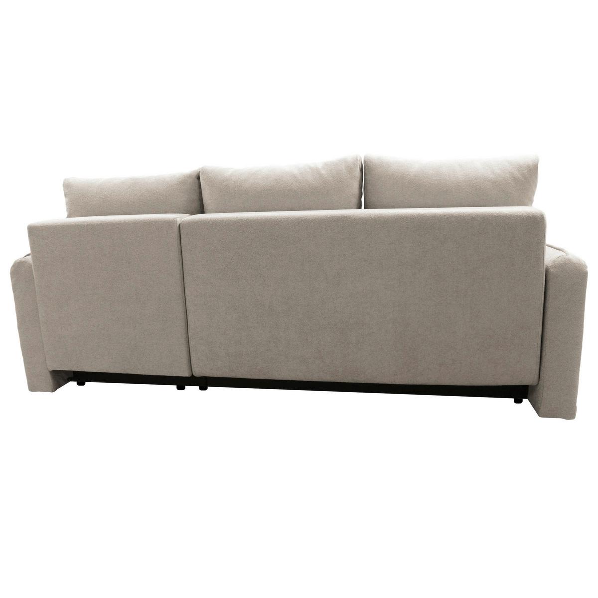 Ecksofa Fancy Taupe 209x143 cm - Taupe/Schwarz, Design, Textil (209/143cm) - MID.YOU