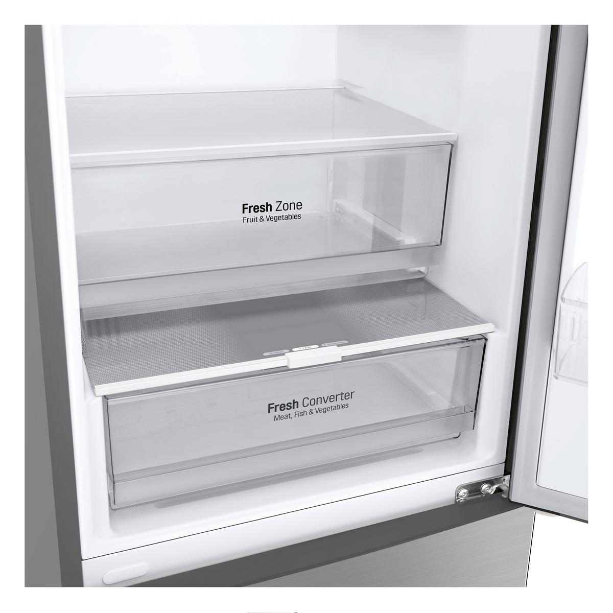 Kühl-gefrier-kombination Lg Gbp62mcncc1 - Edelstahlfarben, Basics, Metall (59.5/203/67.5cm) - LG
