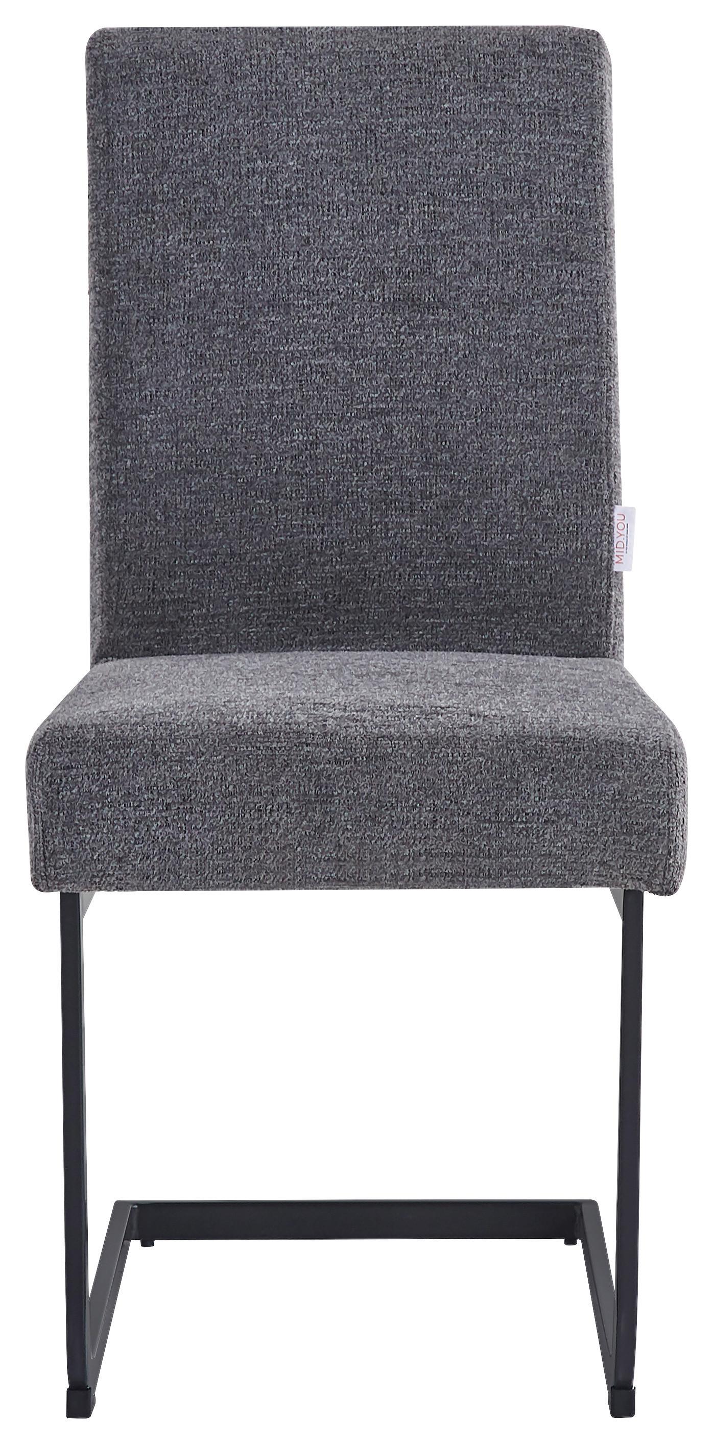 Schwingstuhl Terri Anthrazit Gepolstert - Anthrazit/Schwarz, MODERN, Textil/Metall (46/95/64cm) - MID.YOU