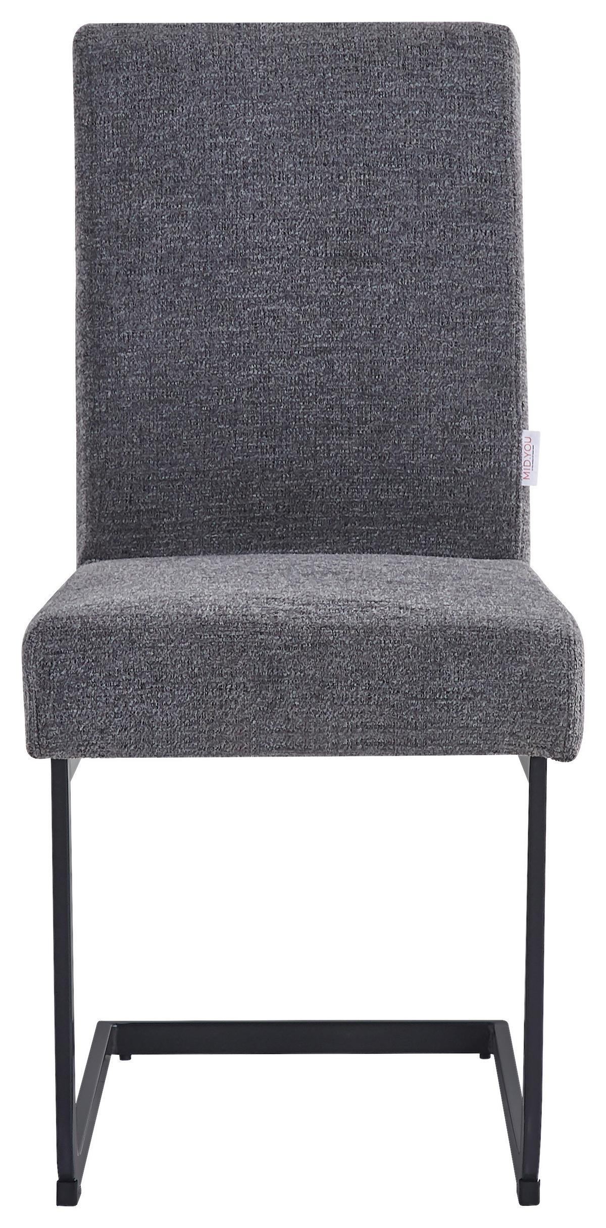 Schwingstuhl Terri Anthrazit Gepolstert - Anthrazit/Schwarz, MODERN, Textil/Metall (46/95/64cm) - MID.YOU