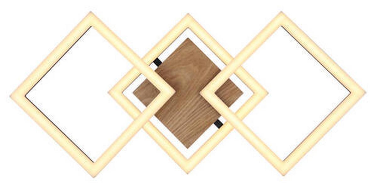 LED-Deckenleuchte 67280-30 - Dunkelbraun/Opal, Design, Holz/Kunststoff (66/31/7,5cm) - Globo