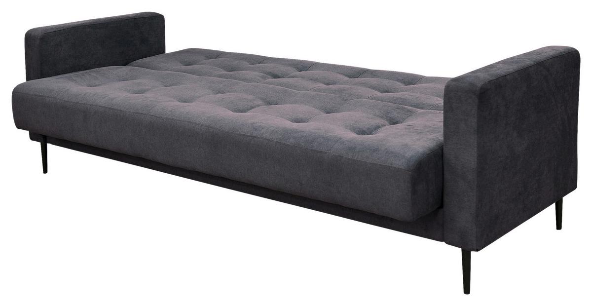 Schlafsofa Seattle Dunkelgrau B: 223cm - Dunkelgrau/Schwarz, Design, Textil (223/89/86cm) - P & B
