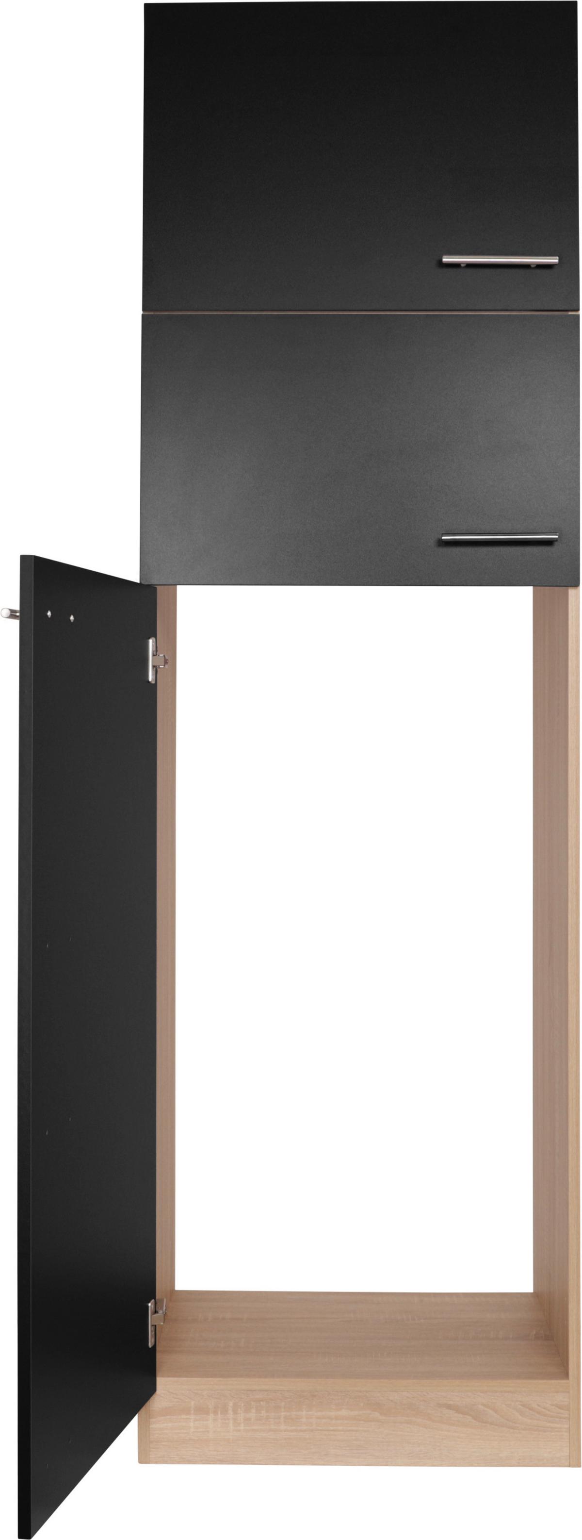 Geräteumbauschrank Merle Schwarz, Eiche Dekor B: 60 cm - Eichefarben/Schwarz, Basics, Holzwerkstoff (60/200/60cm) - Respekta