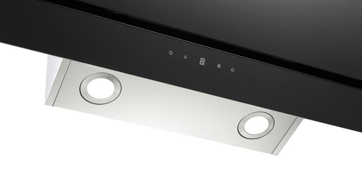 Kopffreihaube Respekta Selena Edelstahl/Glas Schwarz B: 60cm - Schwarz, Trend, Glas/Metall (60/74,3-112,3/31,3cm) - Respekta