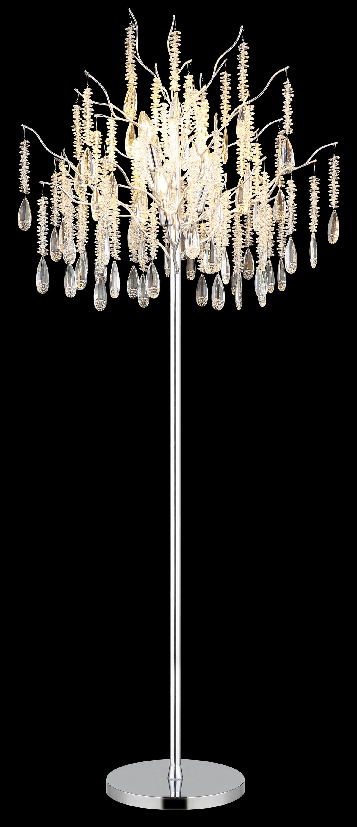 Stehleuchte Exkl. 5xe14, 40w - Klar/Silberfarben, KONVENTIONELL, Glas/Kunststoff (55/165cm) - Globo