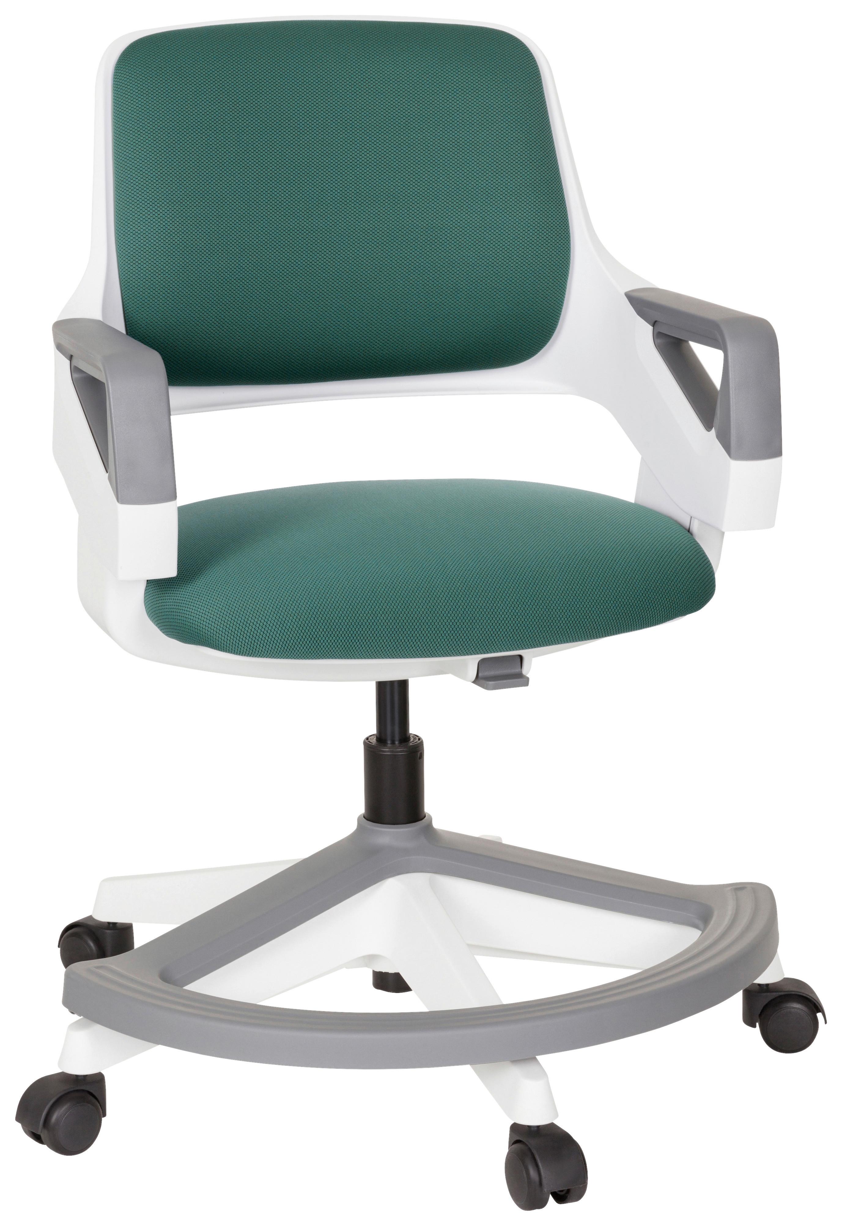 Jugenddrehstuhl Kid Flex Petrol B: 53 cm - Petrol/Weiß, MODERN, Kunststoff/Textil (53/80 - 93/60cm) - MID.YOU