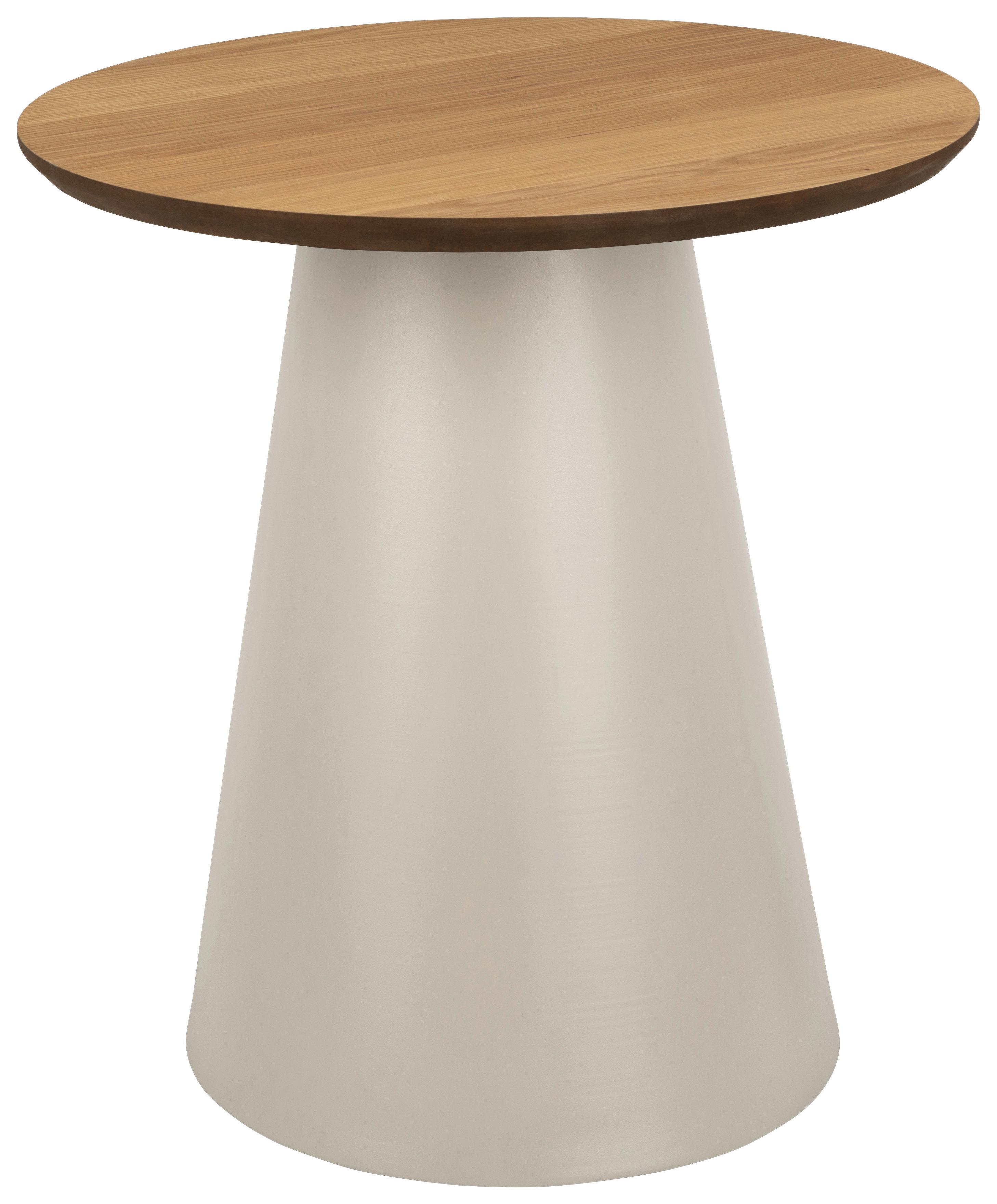 PRÍRUČNÝ STOLÍK SOLI - kašmírová/farba duba, Design, kov/kompozitné drevo (45/48cm)