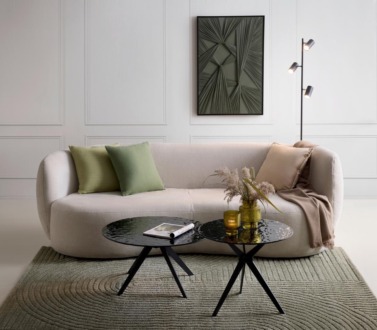 Sada stolků CONTI sklo bubble 70x38cm, 55x48cm - černá, Moderní, kov/sklo (70/55/70/55/38/48cm) - Mömax