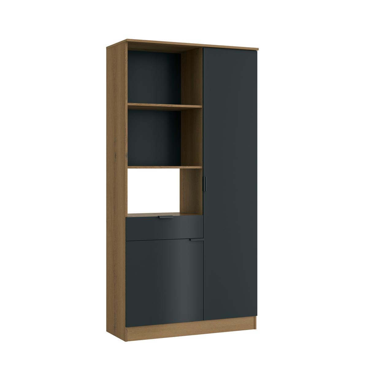 Buffet Eden Eiche Dekor/Schwarz, B: 100cm - Eichefarben/Schwarz, Basics, Holzwerkstoff (100/200/41cm) - MID.YOU