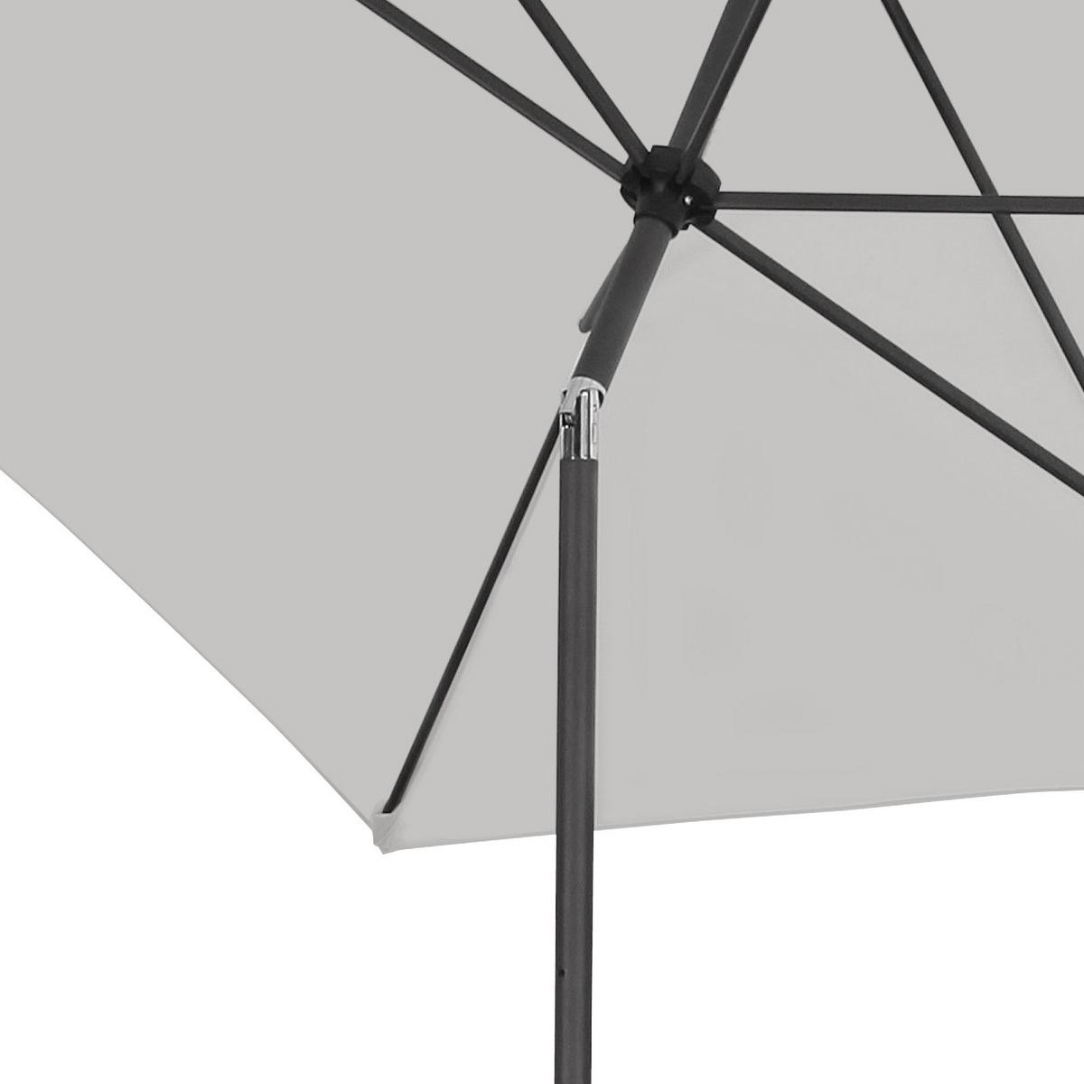 Sonnenschirm B/H/T: 250x257x200 cm Hellgrau - Hellgrau/Alufarben, MODERN, Textil/Metall (250/257/200cm) - Doppler