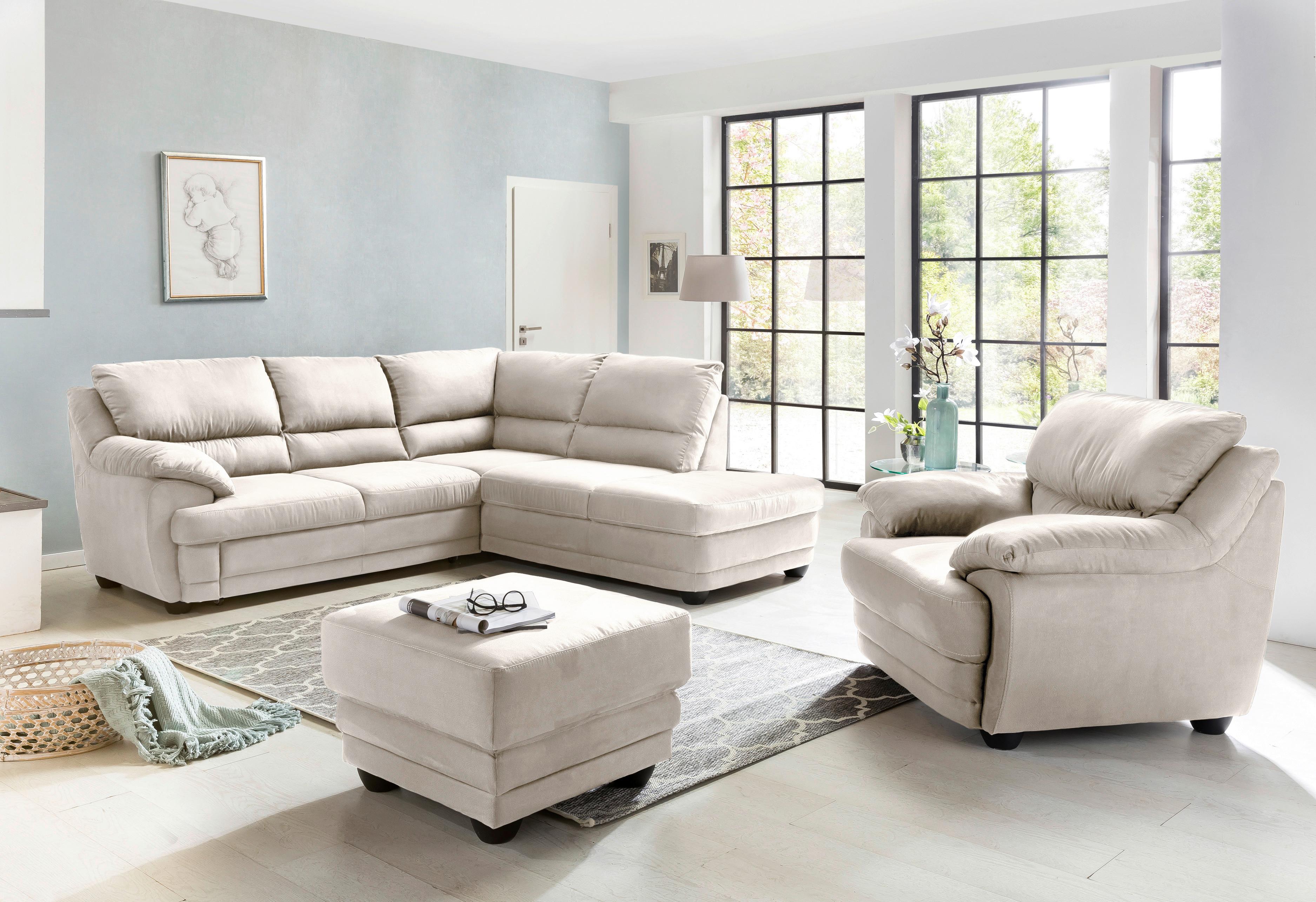 Polstersessel Nebolo Sandfarben - Sandfarben/Schwarz, Design, Textil (117/97/100cm) - Livetastic