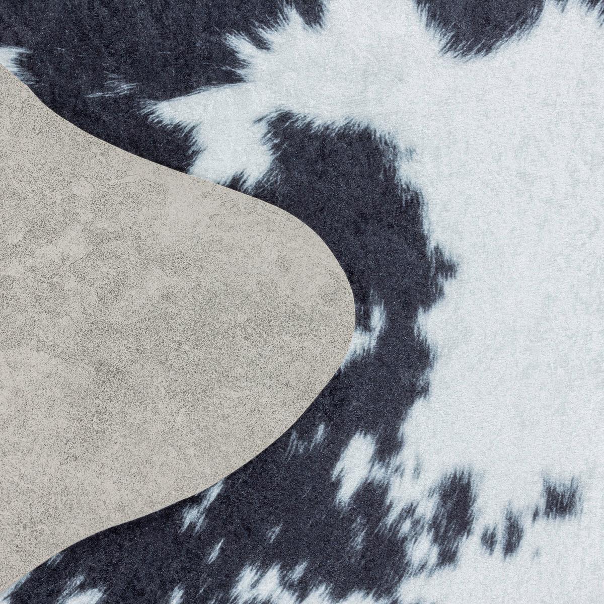 Fellteppich Etosha - Schwarz/Weiß, Design, Textil (100/135cm) - Novel