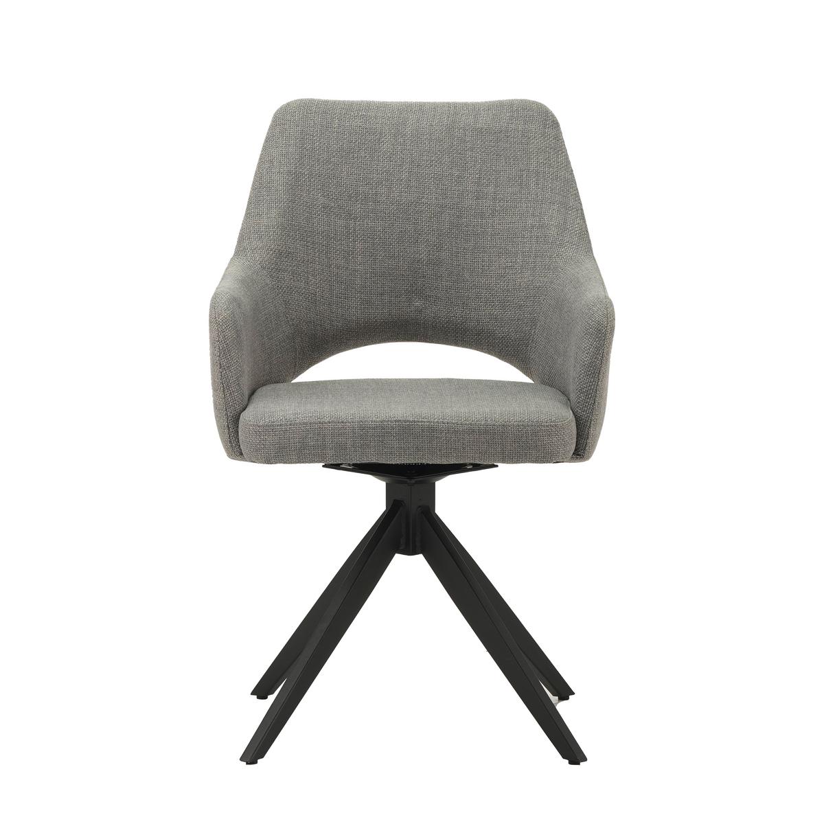 Stuhl Asher Grau, B: 54,5 Cm - Schwarz/Grau, MODERN, Textil/Metall (54,5/85/61,5cm) - MID.YOU