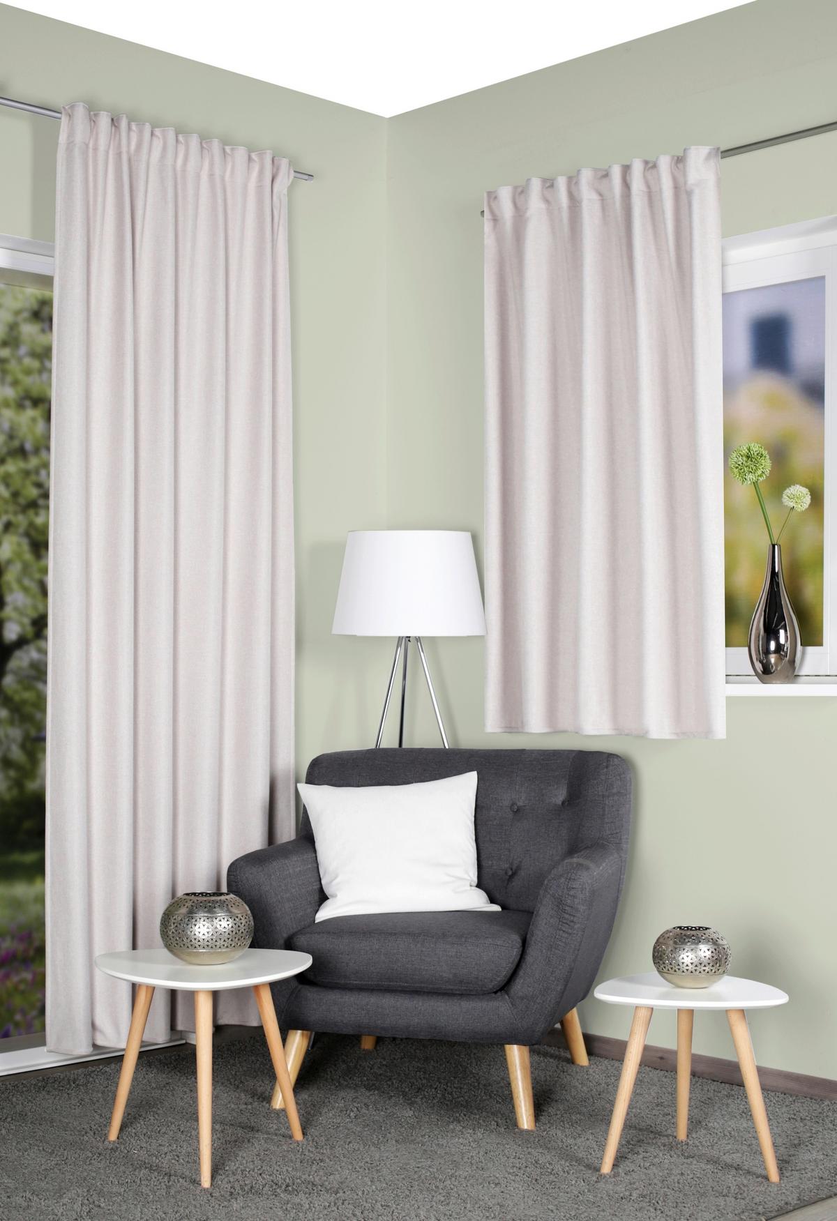 Wärmeschutzvorhang Eskamio - Creme, Basics, Textil (135/145cm)