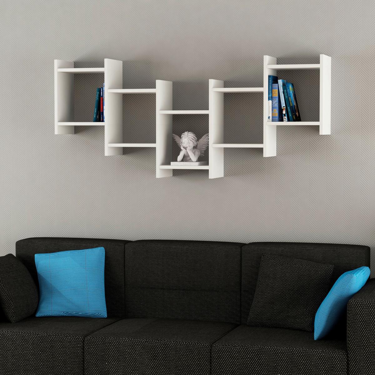 WANDREGAL Bat Shelf, Weiß B: 151 cm - Weiß, Design, Holzwerkstoff (151/64/20cm) - Livetastic