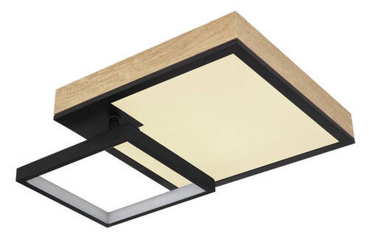 LED-Deckenleuchte 41392-21 - Dunkelbraun/Opal, Natur, Holzwerkstoff/Kunststoff (60/41/10cm) - Globo