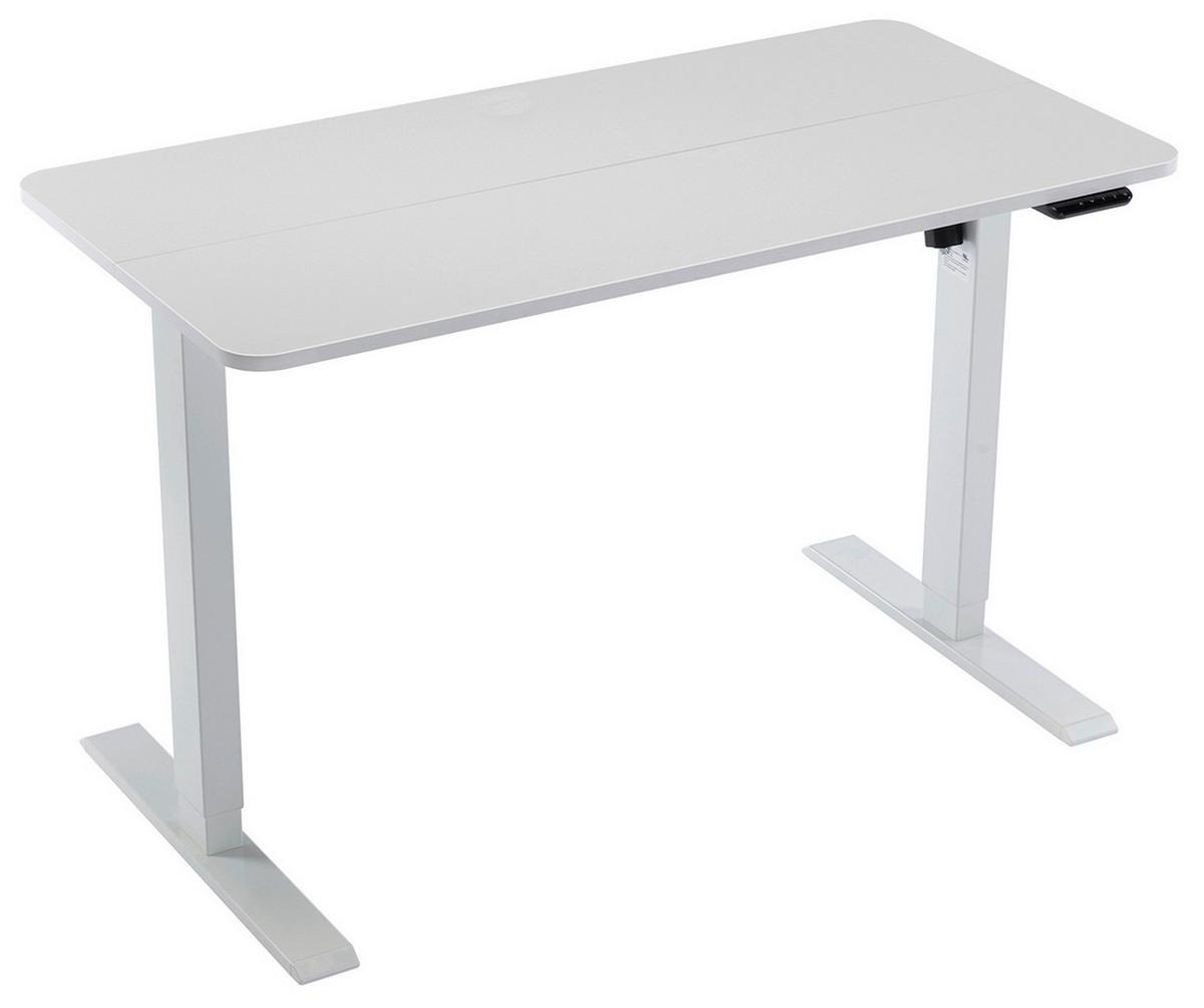 Schreibtisch höhenverstellbar B: 120 cm Emil, Weiß - Weiß, MODERN, Holzwerkstoff/Kunststoff (120/71-119/60cm)