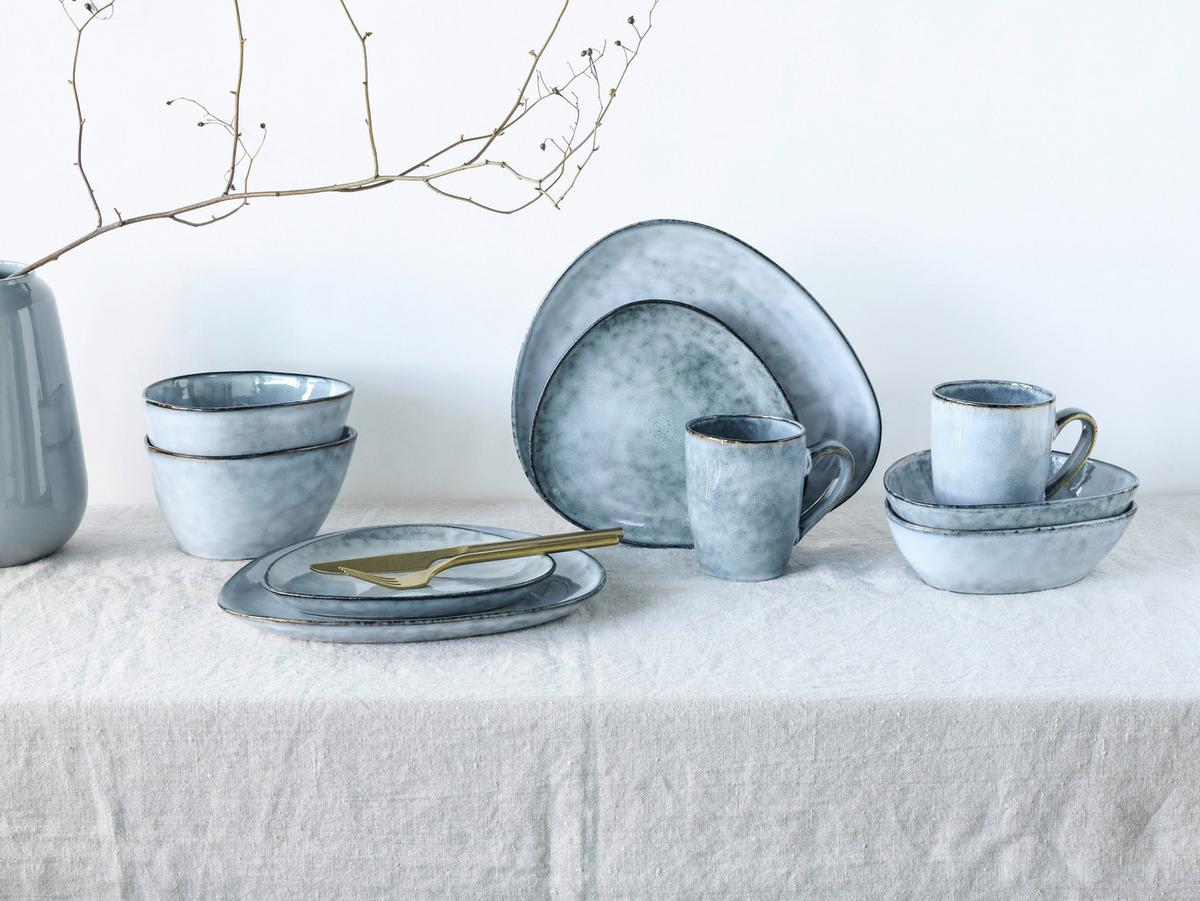 Kombiservice Cloudy Stone 2 Personen Geschirr Set - Grau, Trend, Keramik (34/29,5/36cm) - Creatable