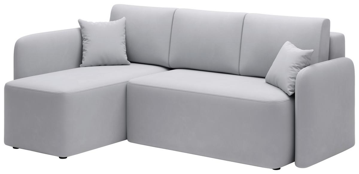 Ecksofa Hadson Hellgrau S: 150x206 Cm - Hellgrau/Schwarz, Design, Textil (150/206cm) - P & B