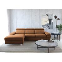 Ecksofa Elvis, Braun S: 182x259 Cm - Silberfarben/Braun, KONVENTIONELL, Textil (182/259cm) - Trendmanufaktur
