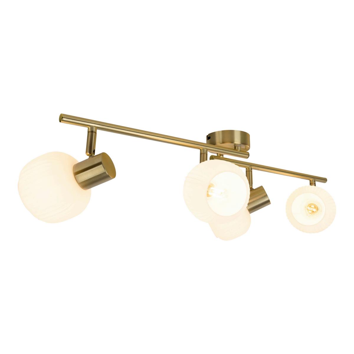 Deckenstrahler Exkl. 4xe14, 40w - Messingfarben/Weiß, LIFESTYLE, Glas/Metall (70/10/18,5cm) - Näve