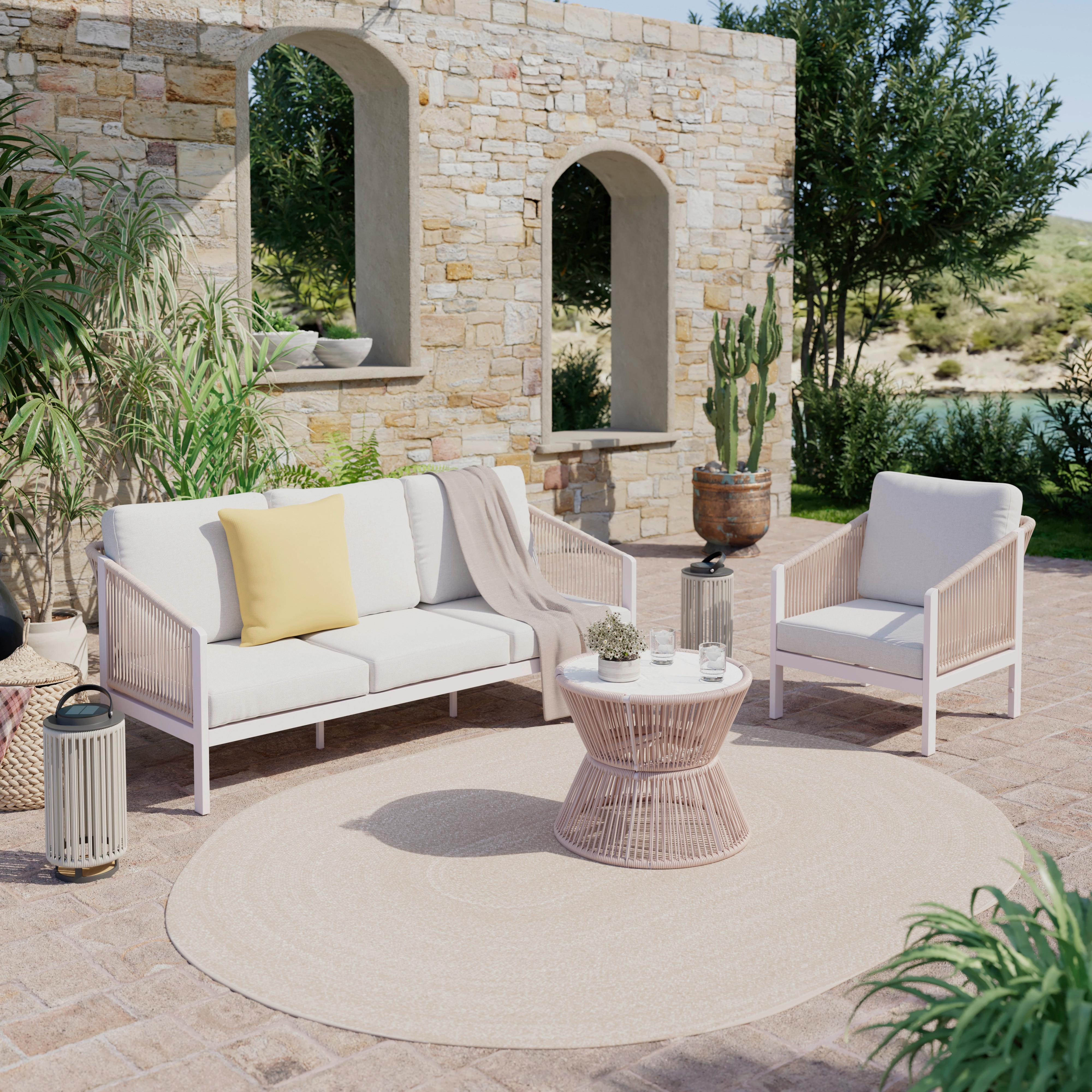 Loungesofa Palma - Beige/Hellgrau, MODERN, Kunststoff/Textil (182/67/80cm) - Beldano