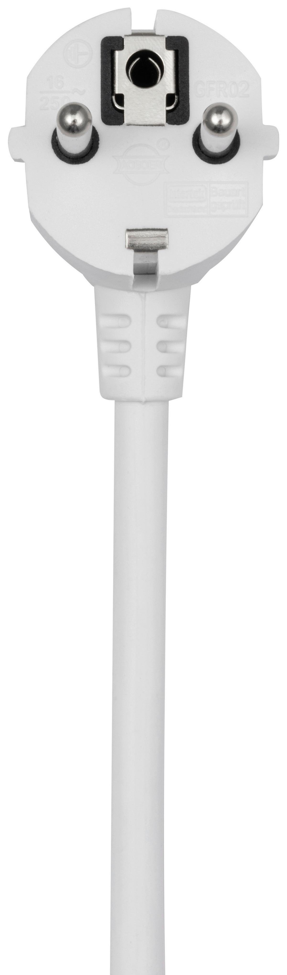 Steckdosenleiste, 250v Cora - Weiß/Grau, Basics, Kunststoff/Metall (24,4/5,2/4,1cm) - Ondega