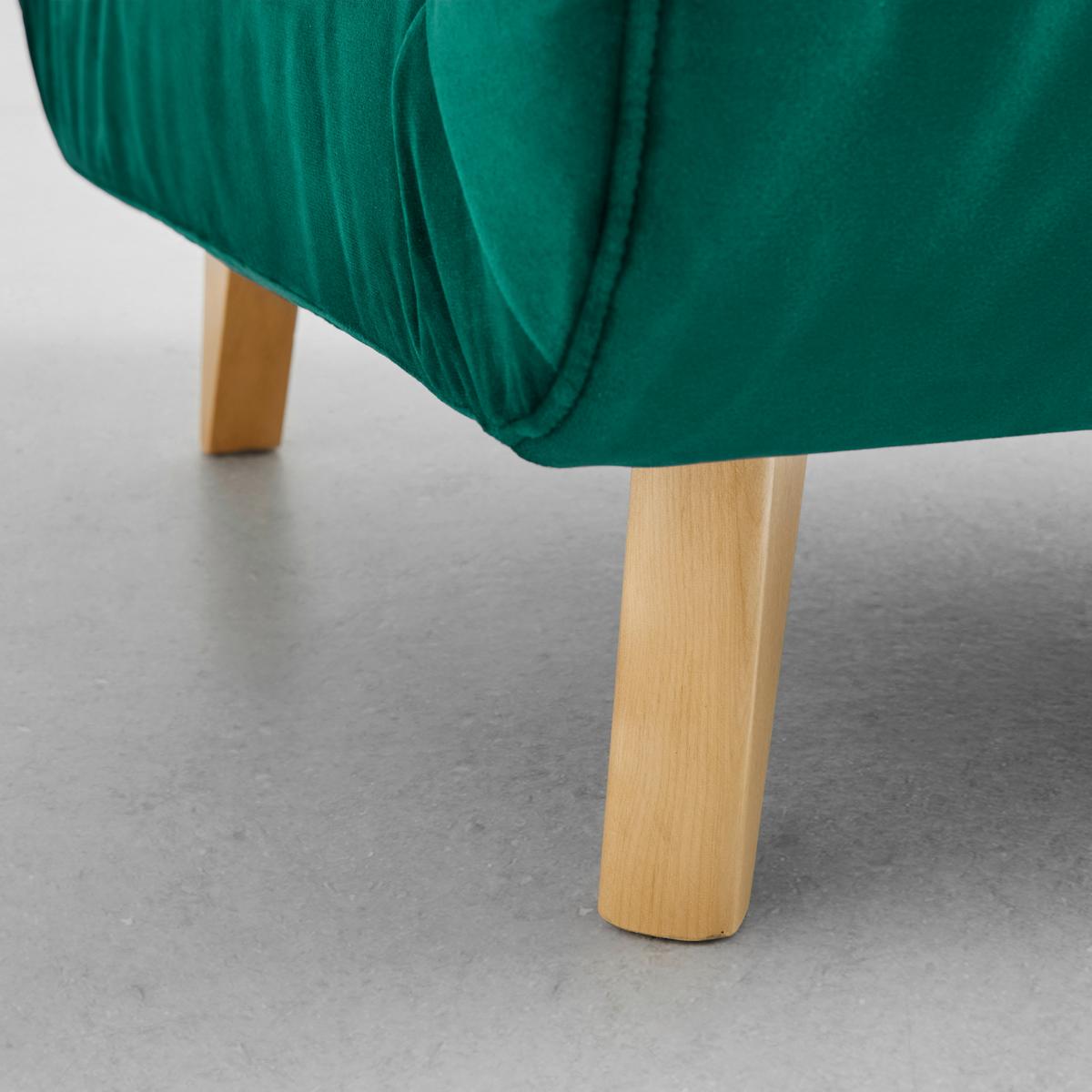 Rozkladacie kreslo Levin - zelené - zelená/prírodná farba, Modern, drevo/textil (103/94/82cm) - P & B
