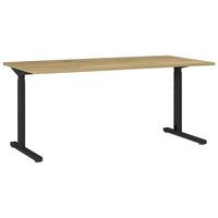 Schreibtisch B 160 H 70 Cm Gw-Profi, Eiche Dekor/schwarz - Eichefarben/Schwarz, KONVENTIONELL, Holzwerkstoff/Metall (160/70/80cm) - Germania