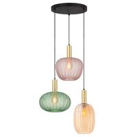 Hängeleuchte Bunti - Pink/Goldfarben, MODERN, Glas/Metall (45/45/120cm)