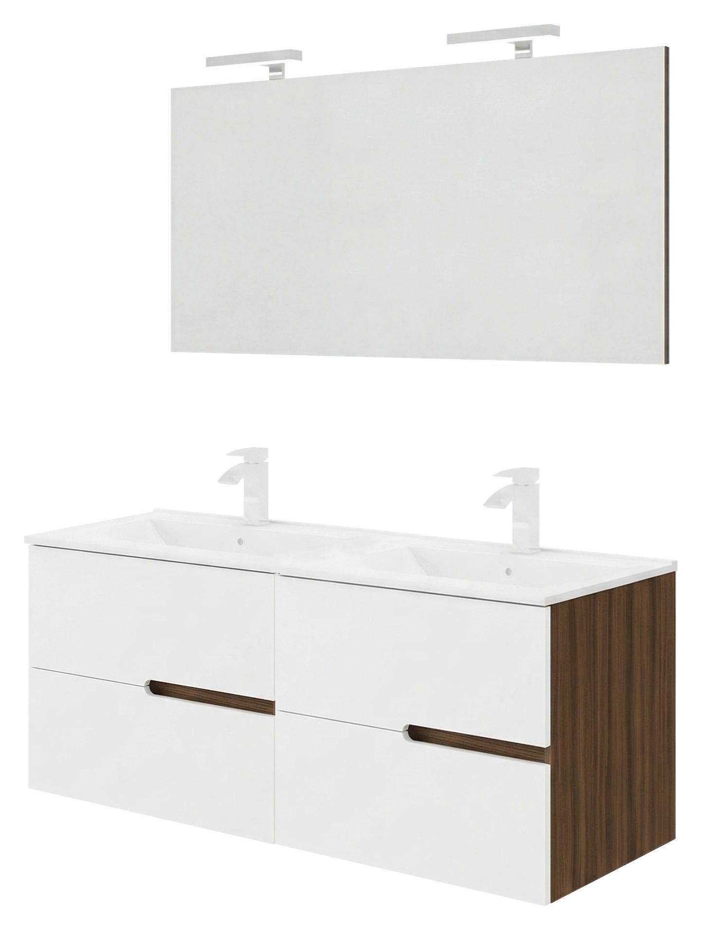 Fürdőszoba Blokk Eva 120cm - diószínű/mokka, Konventionell, faalapú anyag/természetes anyagok (120/51/46cm)