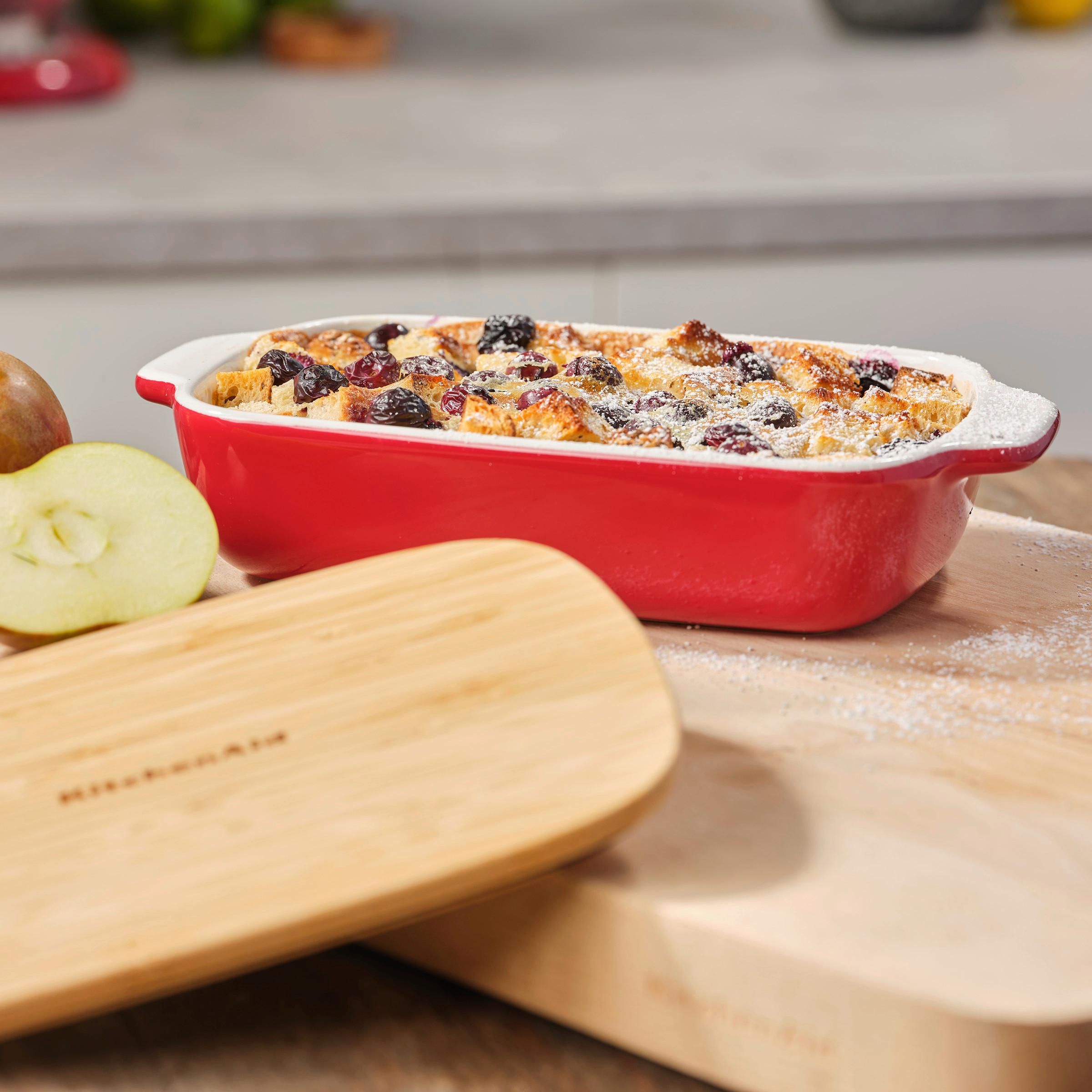 Auflaufform Stoneware Rot/Weiß B: 15 cm - Rot/Weiß, Basics, Naturmaterialien/Keramik (15cm) - Kitchenaid