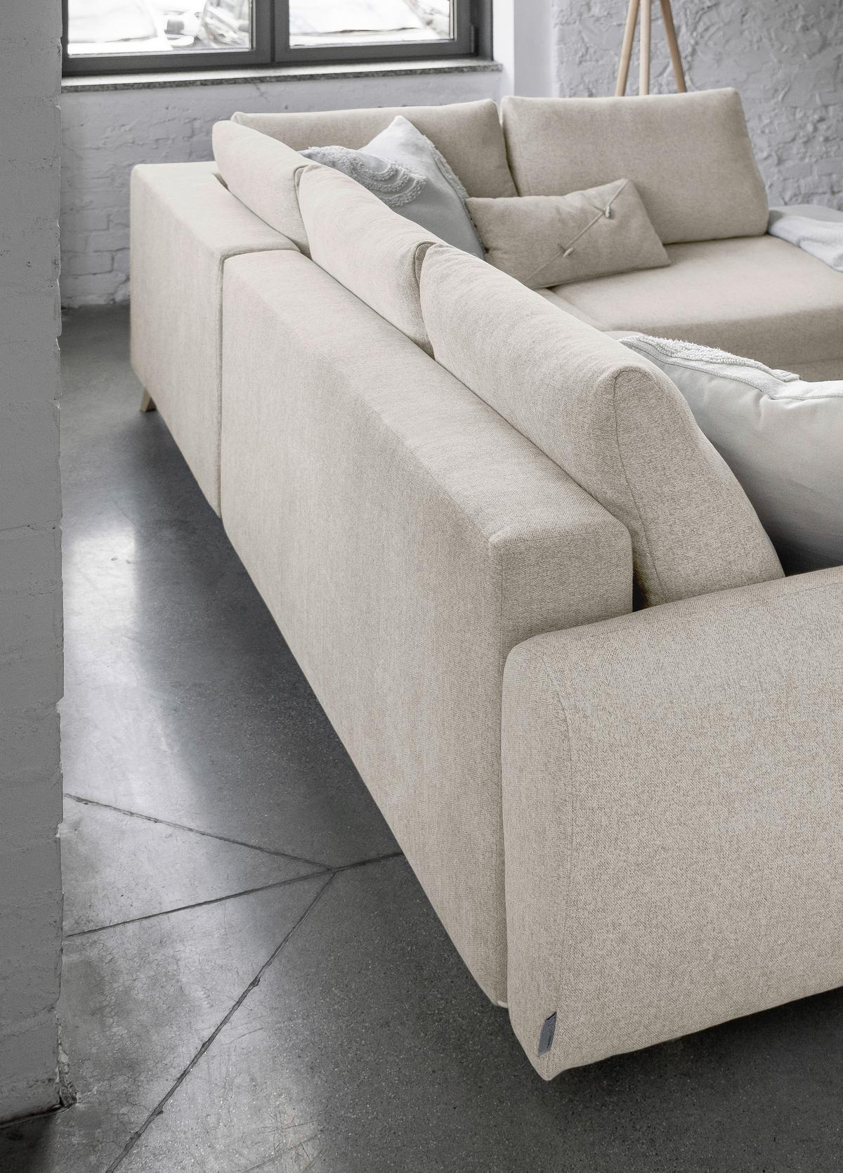 Ecksofa Scandic Lagom Beige S: 242x202 cm - Beige/Naturfarben, Textil (242/202cm) - MID.YOU