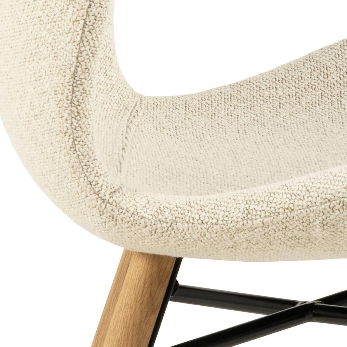 Stuhl Batilda -A1 - Eichefarben/Creme, Design, Holz/Textil (47/82,5/53cm) - MID.YOU