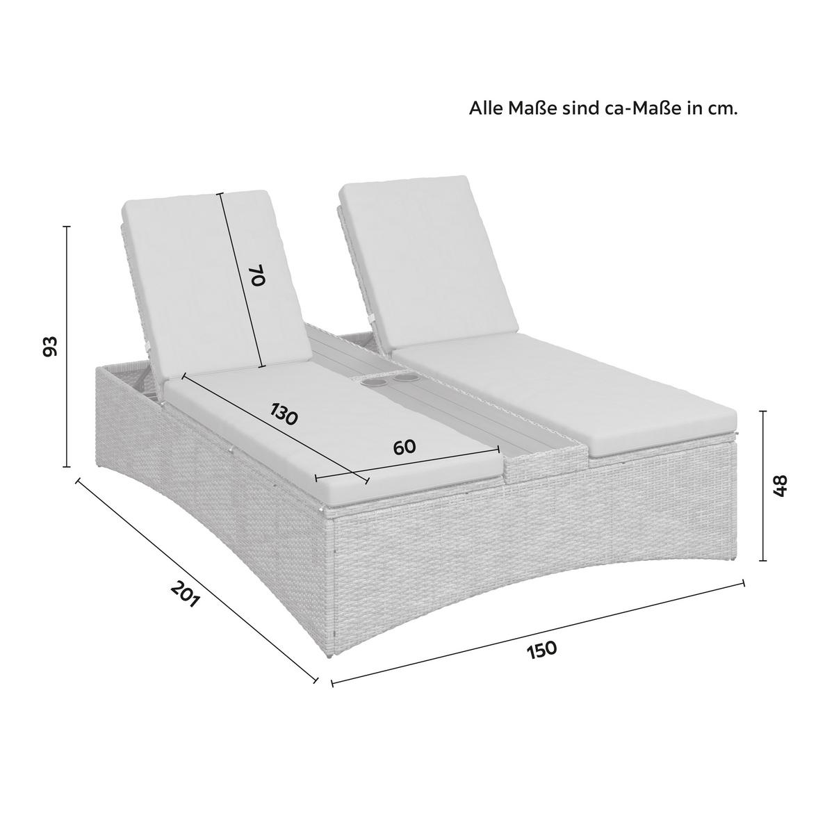 ZÁHRADNÉ LEŽADLO MONERO - krémová, Modern, kov/drevo (203/155/150cm) - Bessagi Garden
