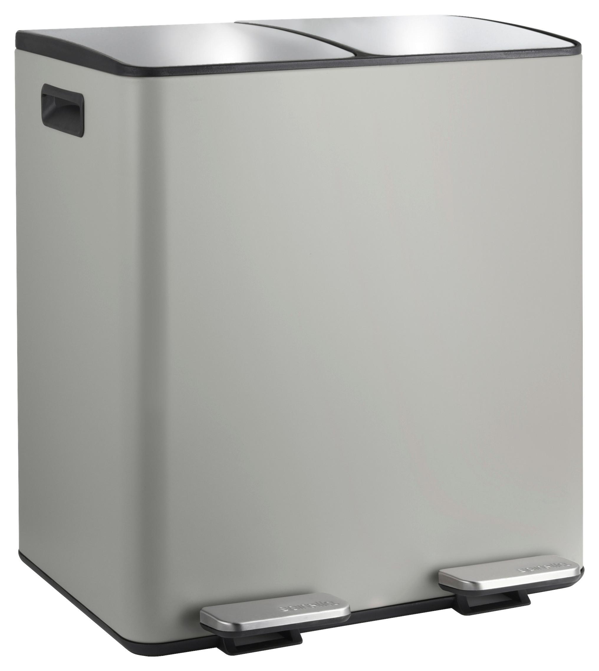 Treteimer Aliya 40l Taupe Metall Lbh: 45x30x51 - Taupe/Schwarz, Basics, Kunststoff/Metall (45/30/51cm) - Spirella