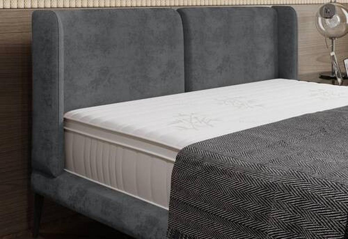 Polsterbett +matratze 180x200 Tessina Sorisso Blaugrau - Blau/Schwarz, MODERN, Textil (180/200cm) - Livetastic