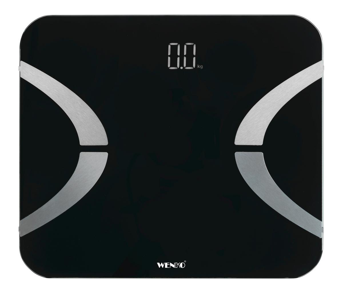 Körperanalysewaage Analysewaage Led 24462100 - Schwarz/Grau, MODERN, Glas/Kunststoff (30/2,1/26cm) - Wenko