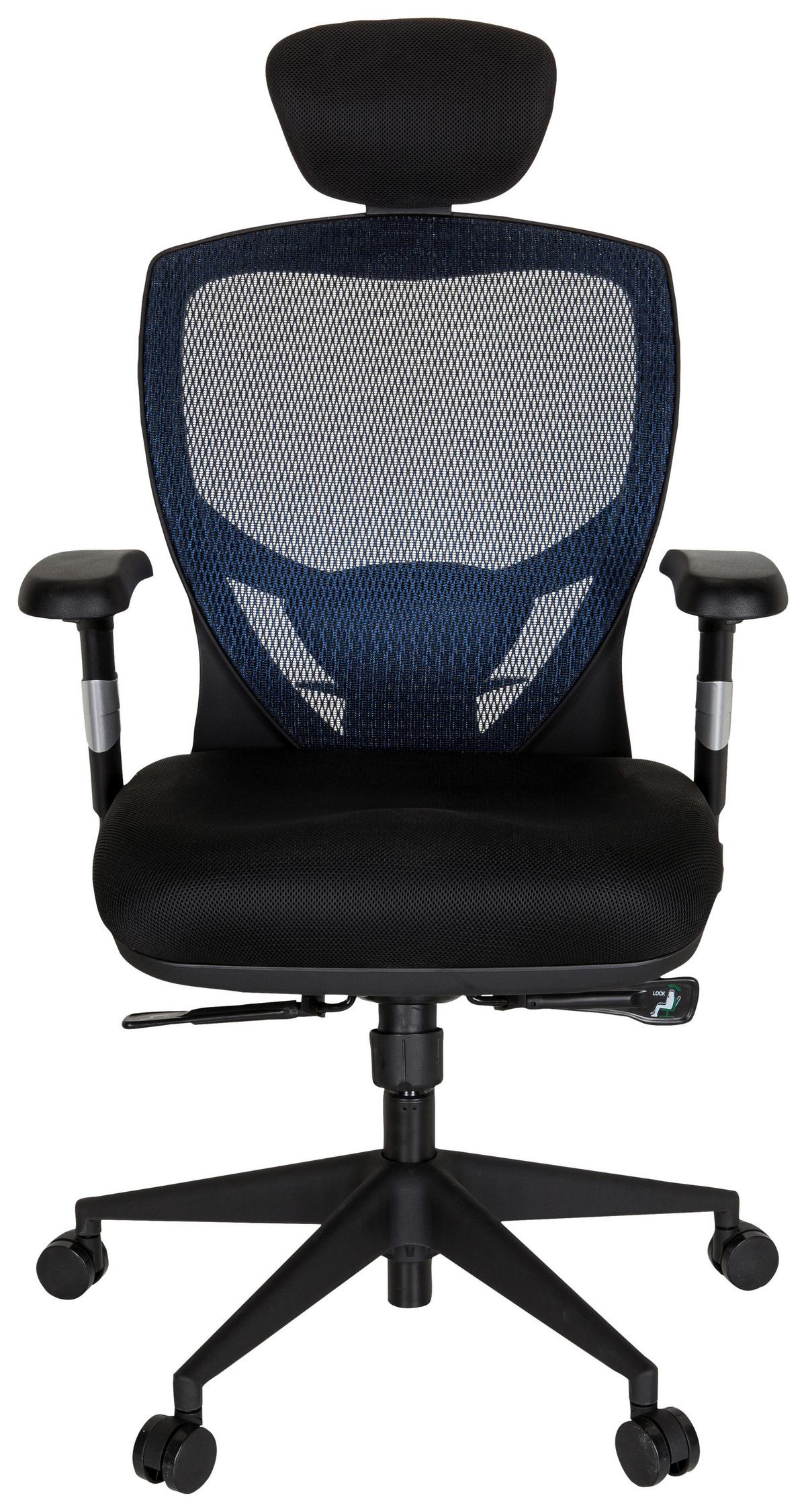 Bürostuhl Venus Base Blau/schwarz Bis 120 Kg - Blau/Schwarz, Basics, Kunststoff/Textil (66/117/65cm) - MID.YOU